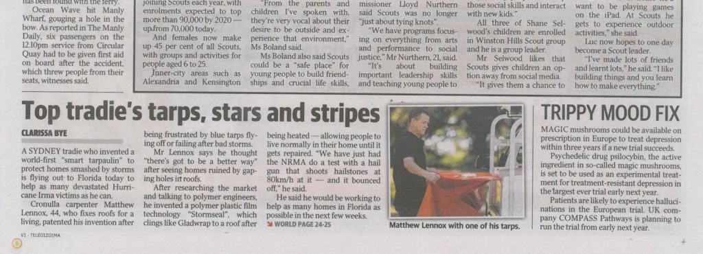 Top tradie tarps, stars and stripes - Stormseal - The Daily Telegraph